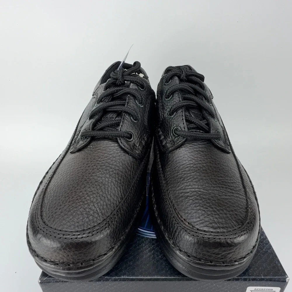 Nunn Bush Cameron Black Tumble Leather Comfort Gel Oxford Shoes‎ Mens 9M NIB
